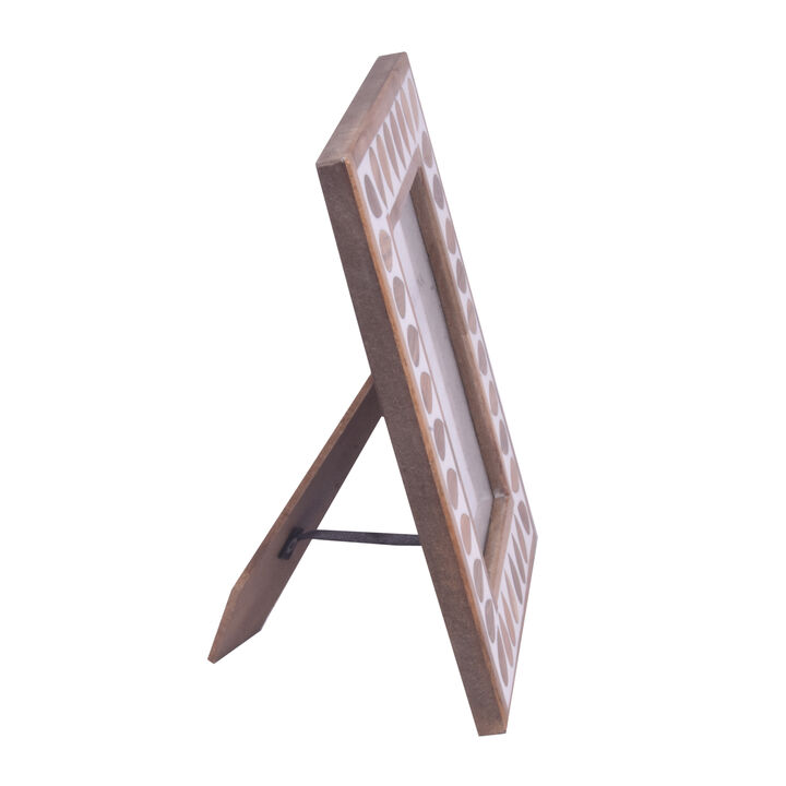 4x6" Teardrop Inlay Frame, Natural/white