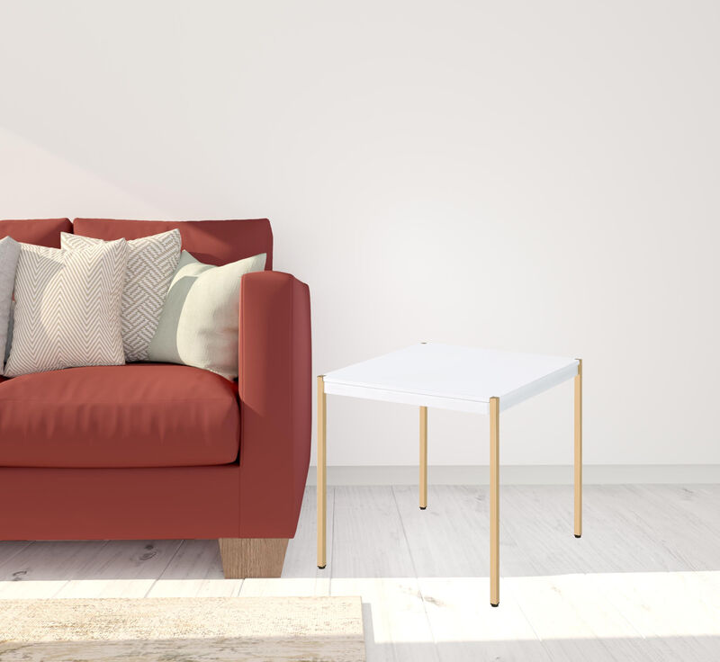 Square Accent Table with Wooden Surface, Functional Side Table for Any Room