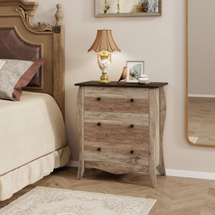 Hivvago Dresser for Bedroom with 3 Folding Fabric Drawers and Anti-tipping Kit