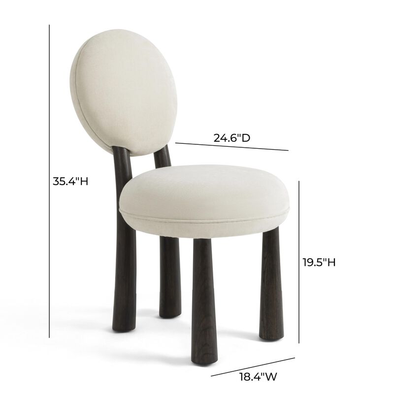 Tov Furniture Sulley Cream Chenille Dining Chair image number 1