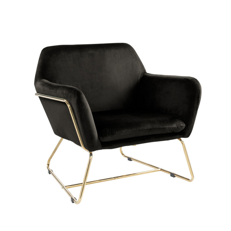 Streamdale Keira Velvet Accent Chair With Metal Base