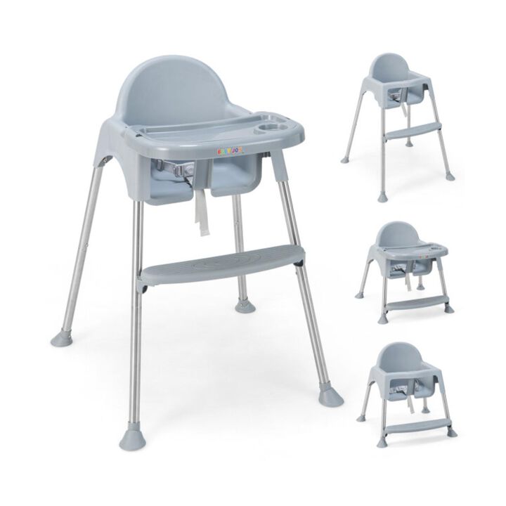 Hivvago 4-in-1 Convertible Baby High Chair with Removable Double Tray