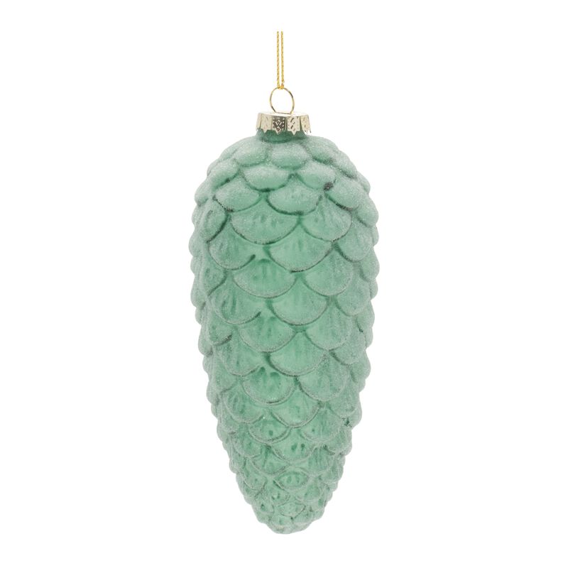 Glass Pinecone Ornaments with Frosted Finish (Set of 6) &ndash; Elegant Winter Christmas Tree Baubles