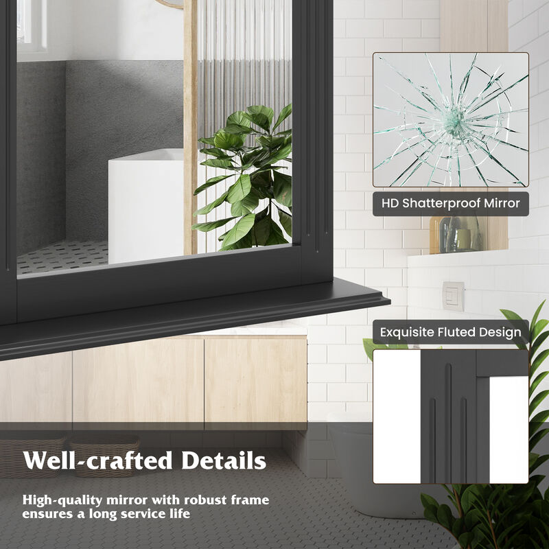 Wall-Mounted Vanity Mirror with Shelf &ndash; Multipurpose Bathroom & Bedroom