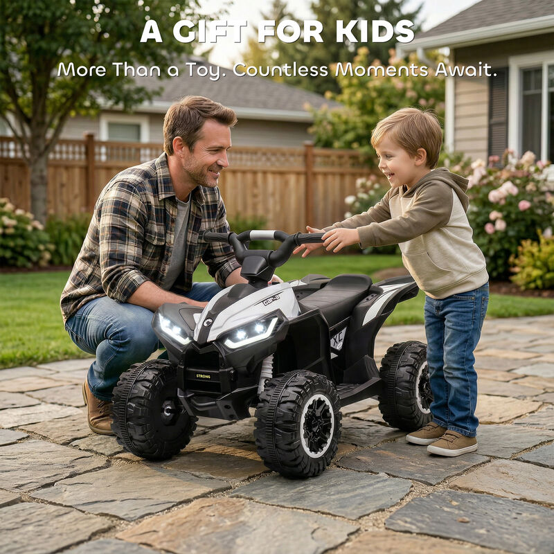 BreeBe Kids Battery Powered ATV Quad with Forward and Reverse image number 7