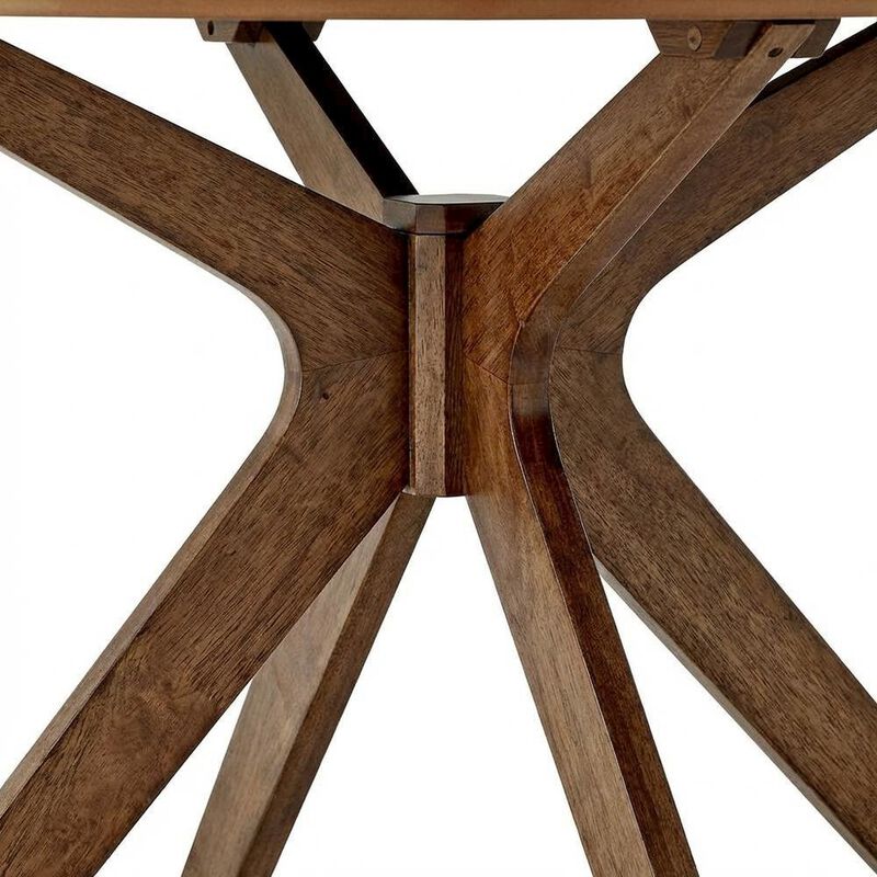 Walnut Round Wood Dining Table, Modern Style, Seats 4 image number 4