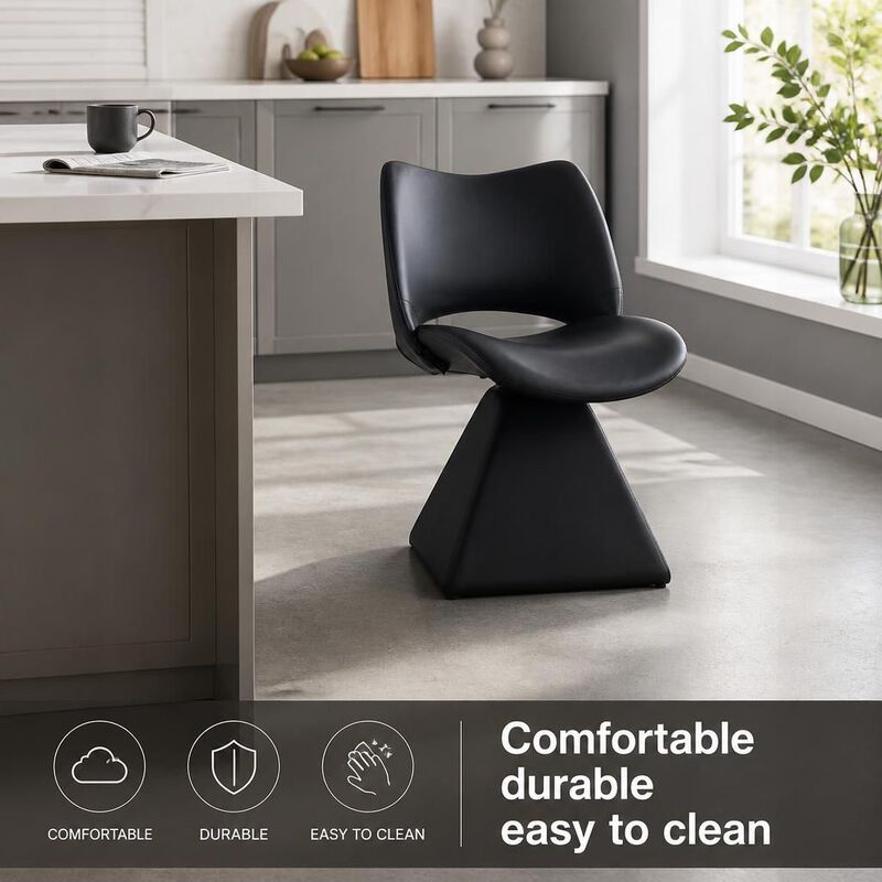 GOODSILO Swivel High-Back Upholstered Dining Chair with Sturdy Hardwood Frame, Comfortable Cushioned Seating for Multi-Use Spaces image number 4
