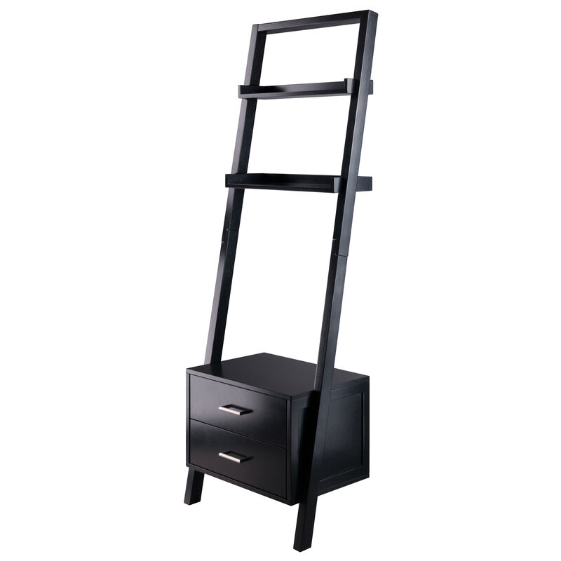 Bellamy 2-Drawer Leaning Shelf, Black image number 0