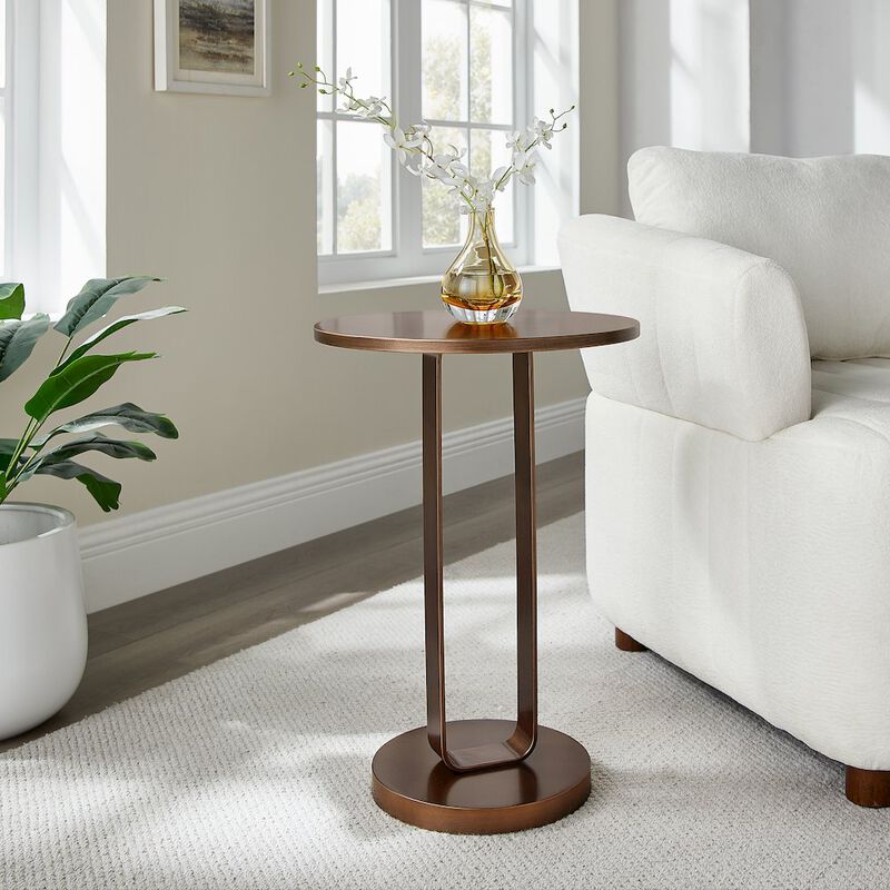 Tallulah Antique Bronze Round Accent Table