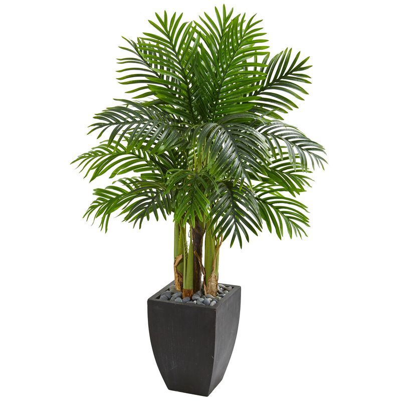 Hivvago  Kentia Palm Artificial Tree in Black Planter