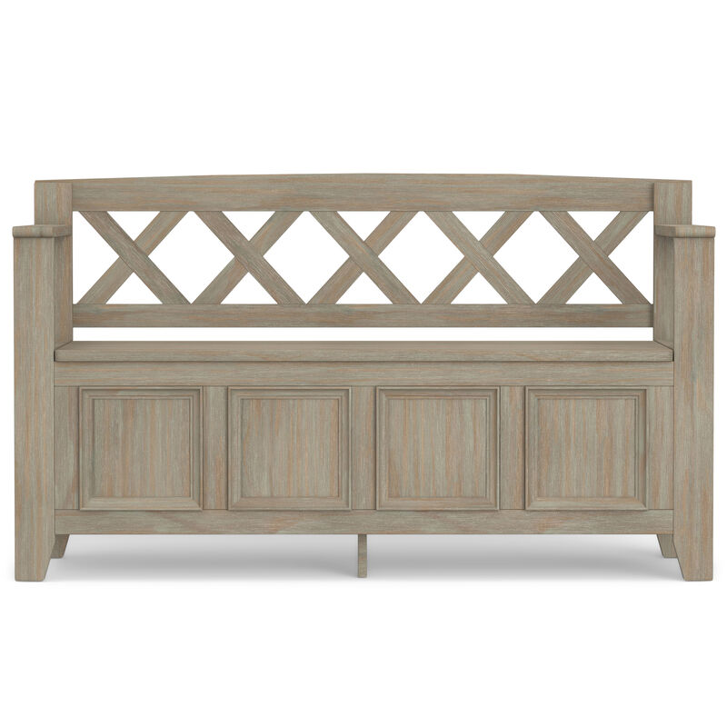 Amherst 48 inch Wide Solid Wood Transitional Entryway Bench in Distressed Grey image number 2