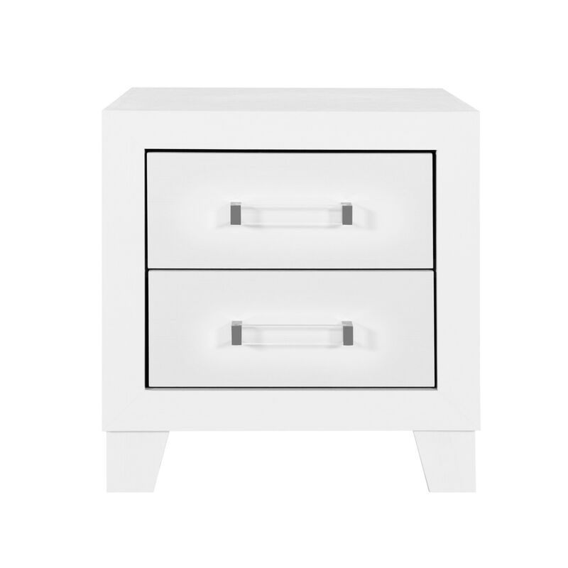 Contemporary Wood Nightstand with 2 Drawers – Functional Bedroom Storage