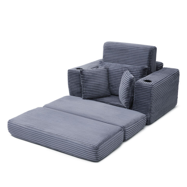 Merax Boneless Chaise Lounge Chair Indoor-Oversized Cloud-Like Cozy Comfy Modular