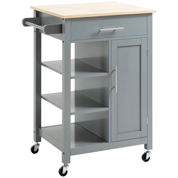 Hivvago Portable Kitchen Cart with Drawer and Open Shelf
