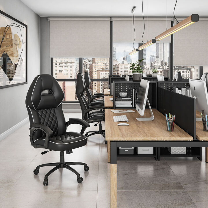 Streamdale High Back Executive Sport Race Office Chair, Black