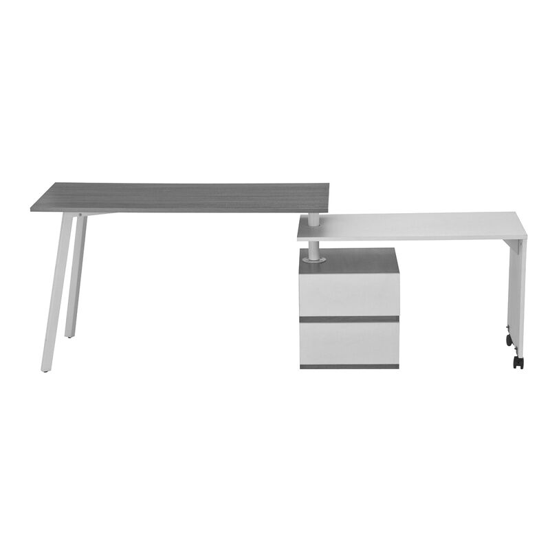 Rotating Multi-Positional Modern Desk, Grey image number 6