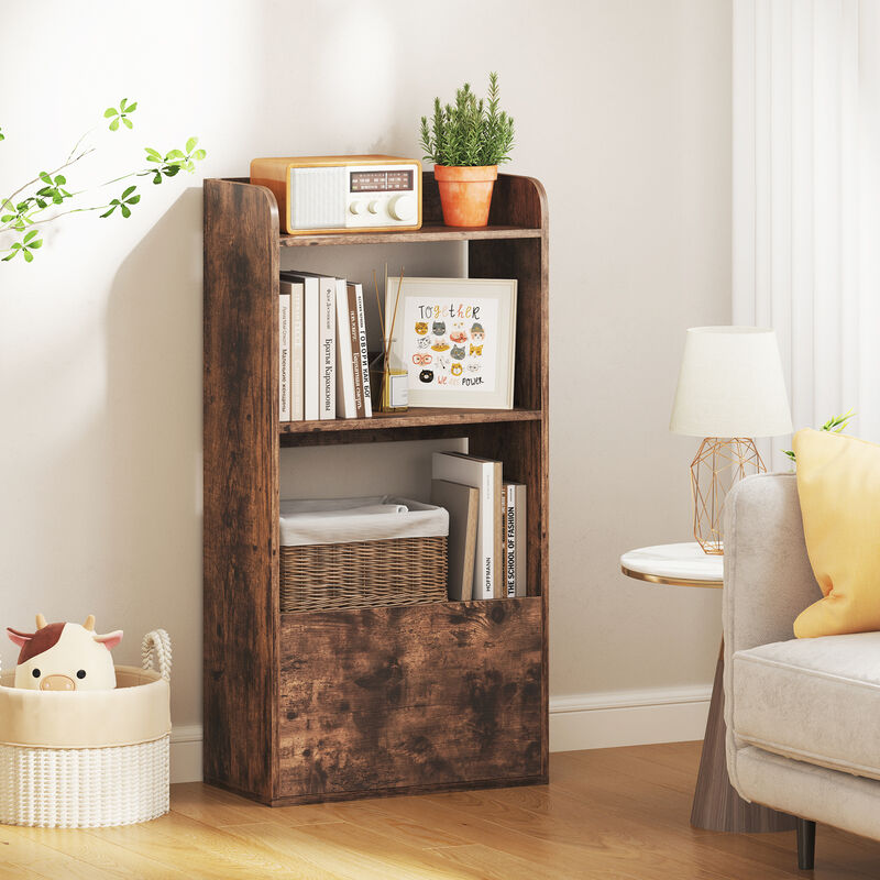 Freestanding 3-Tier Bookcase with Open Shelving for Living Room or Study