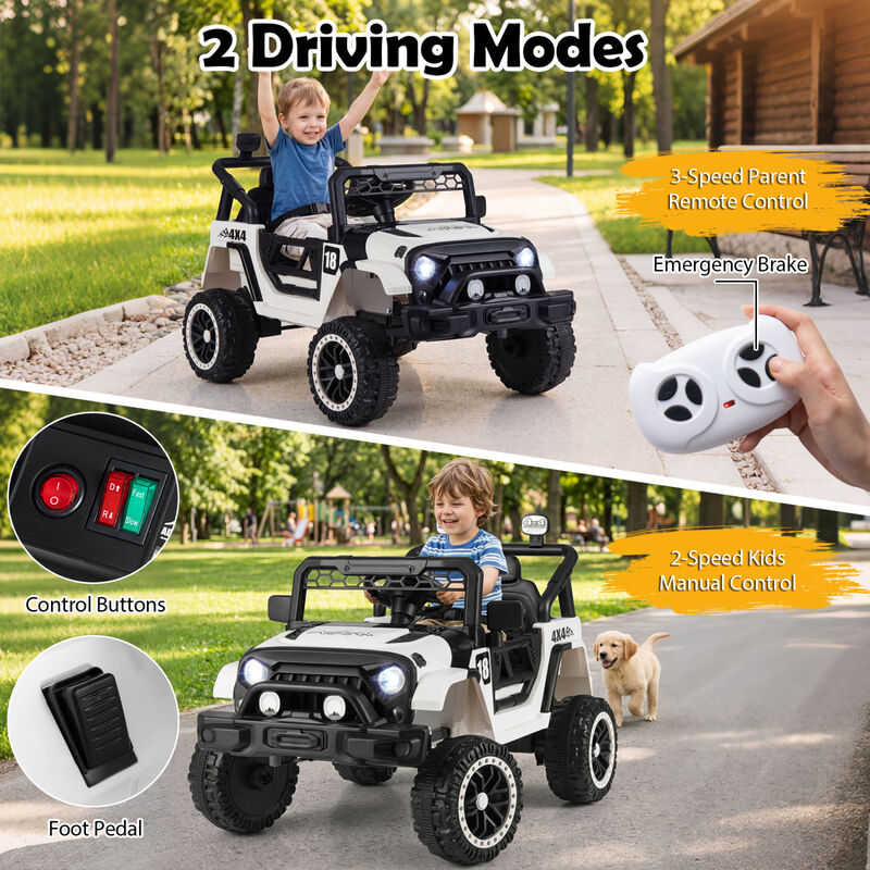 12V Kids Ride On Toy Truck with 3 Speeds and Remote Control for Yard image number 6