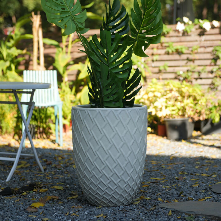 WOW PIONEER Handmade Breathable Ceramic Planter Pot 17 Inch for Medium to Large Houseplants