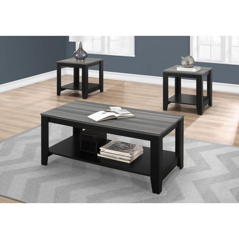 Set of Three Coffee Tables with Storage Shelf for Living Room and Lounge Spaces