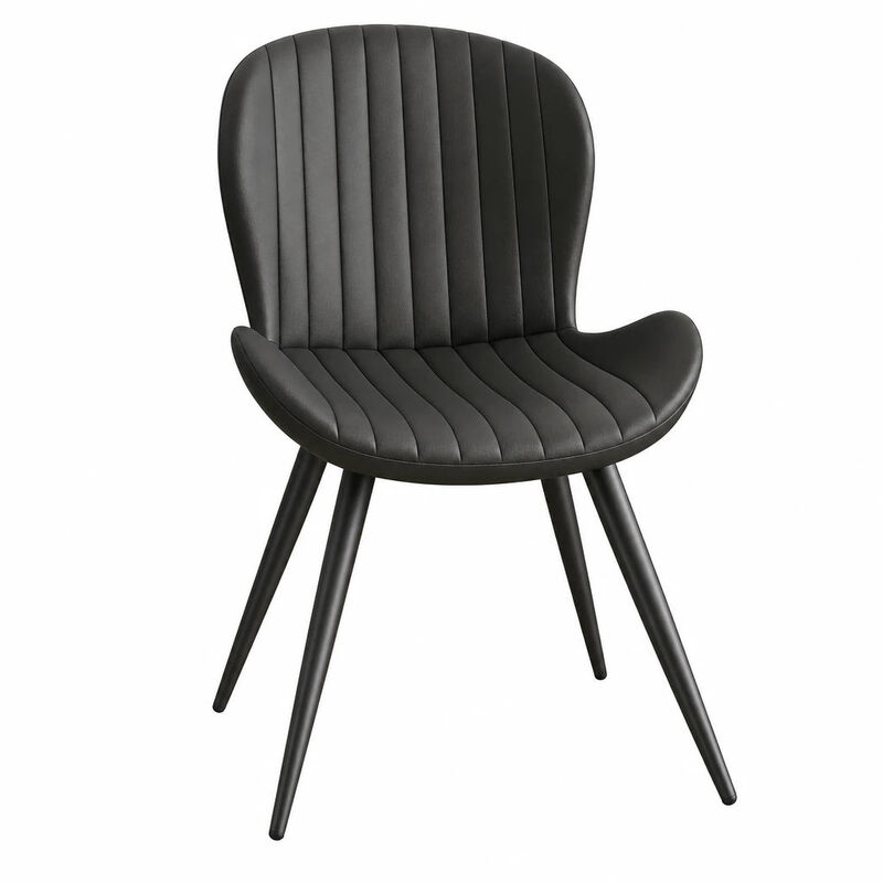 Modern Ribbed Upholstered Dining Chair Set of 4 image number 0