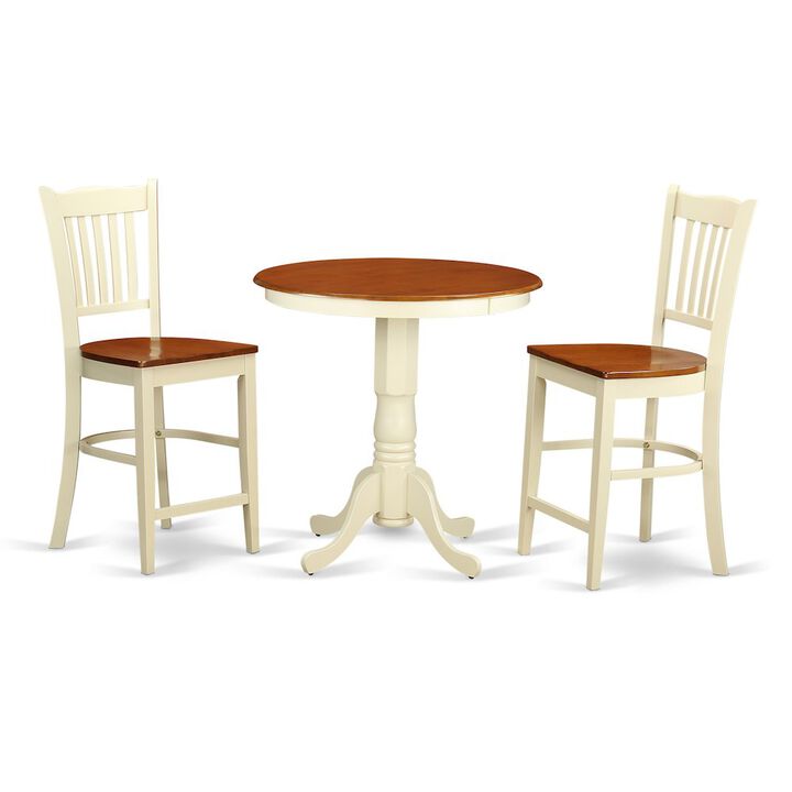 3 Pc counter height Dining room set - high top Table and 2 Dining chair.
