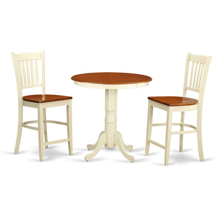 East West Furniture 3  Pc  counter  height  Dining  room  set  -  high  top  Table  and  2  Dining  chair.