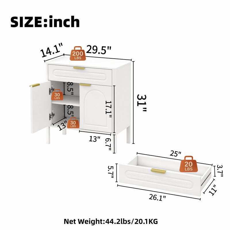 Hirtlu Arched Accent Storage Cabinet image number 5