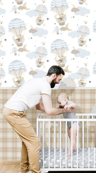 Little Explorers 2 Check Plaid Beige Wallpaper 14872
