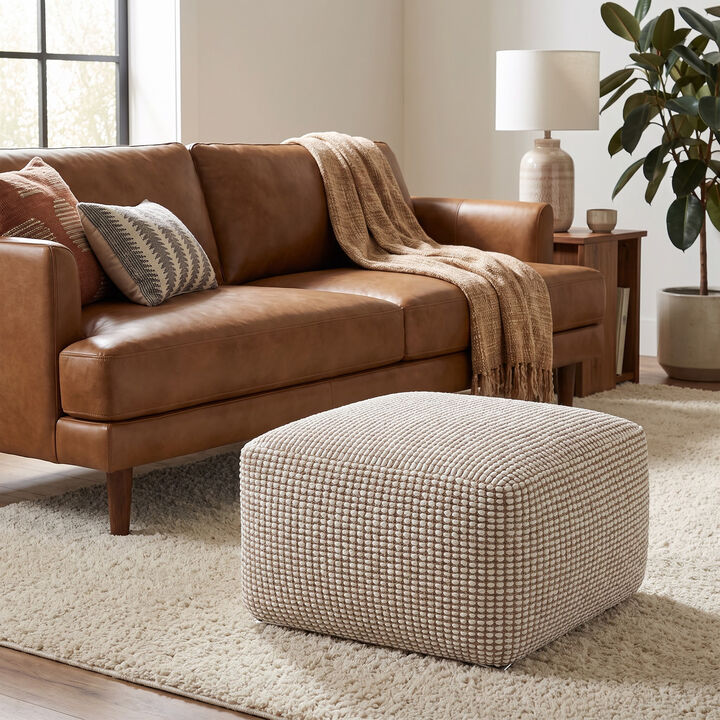 Simpli Home Zelma 24W Square Celtic Indoor/Outdoor Pouf