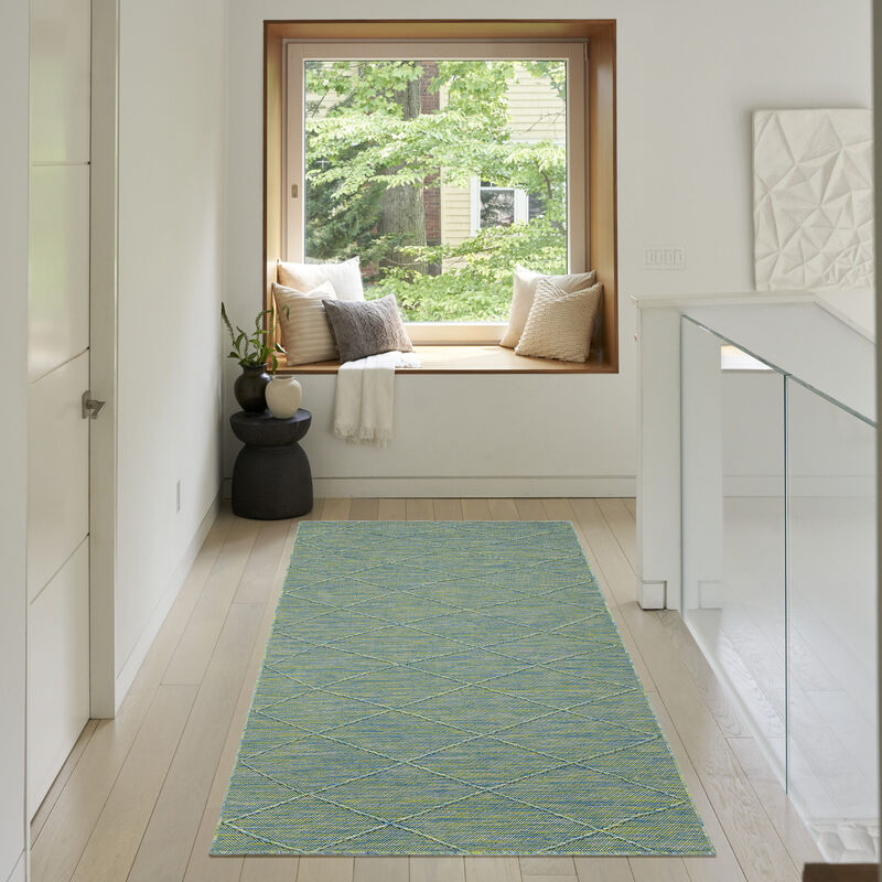 Washable Solutions WSL01 Blue/Green 3' x 5' Rug