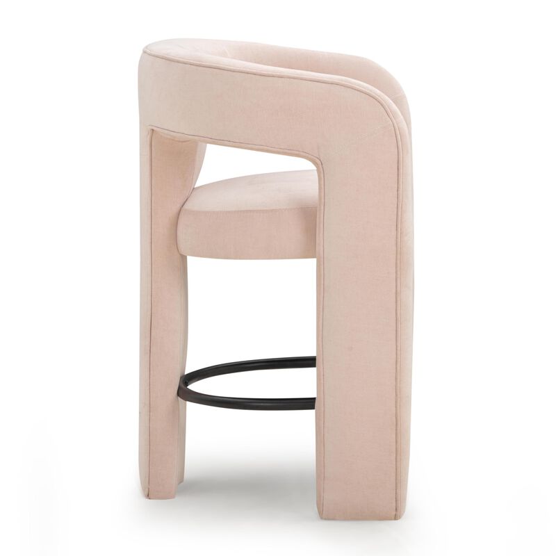 Tov Furniture Malone Blush Perfomance Fabric Counter Stool image number 3