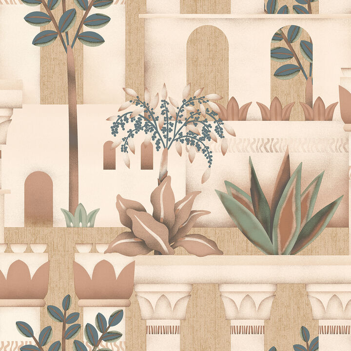Mediterranean Villa Garden Wallpaper