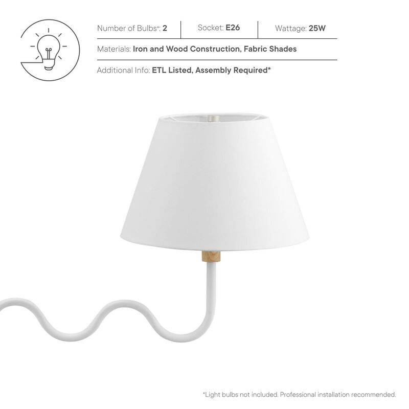 Sunlit Squiggle 2-Arm Pendant Light image number 3