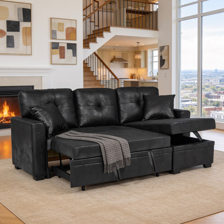 Jomple Foil Fabric Sectional Sleeper sofa