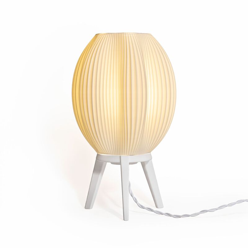 Wavy Modern Contemporary Plant-Based PLA 3D Printed Dimmable LED Table Lamp