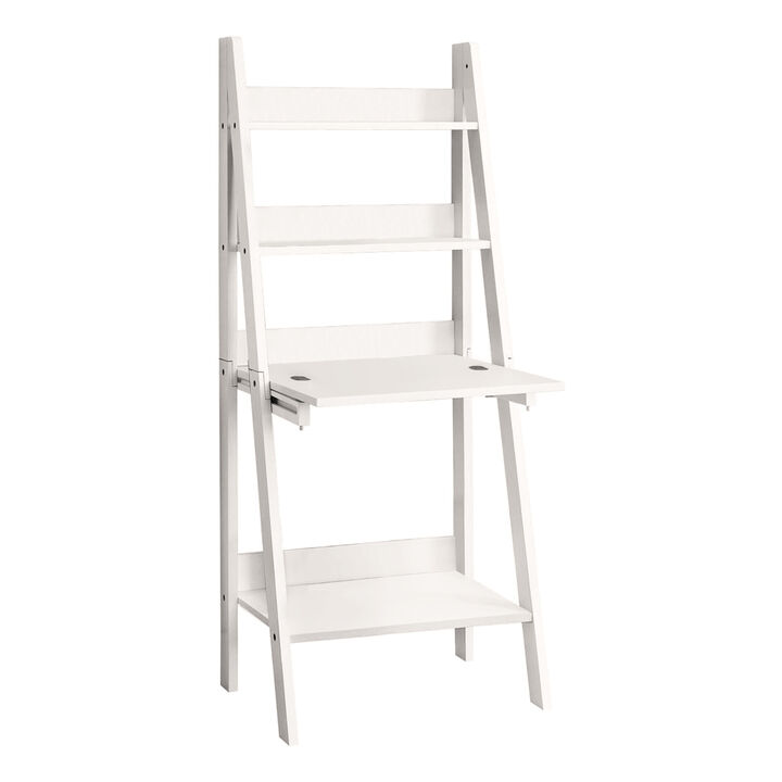 Monarch Specialties Ladder Desk-Bookcase-Wall Bookshelf-Stand Shelf, 61" H
