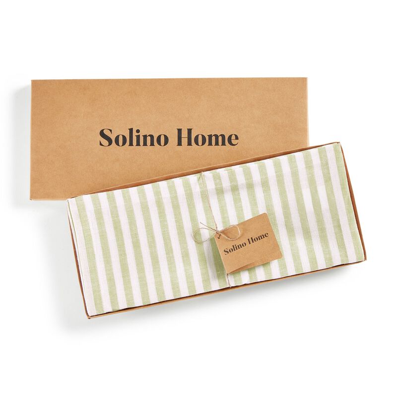 Christmas Linen Table Runner - Amalfi Stripe, Solino Home