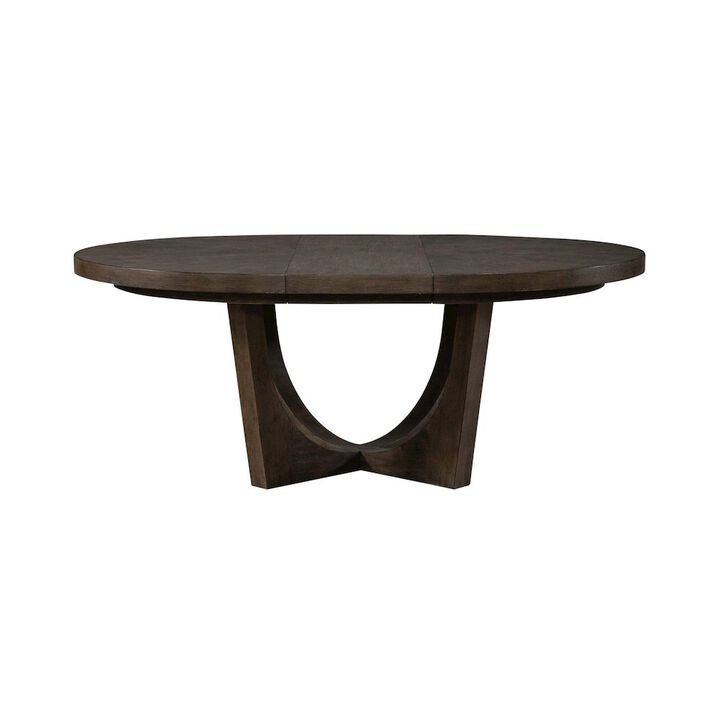 Liberty Furniture Cascade Pedestal Table for Dining Room with Removable Leaf - Satin Espresso Oak