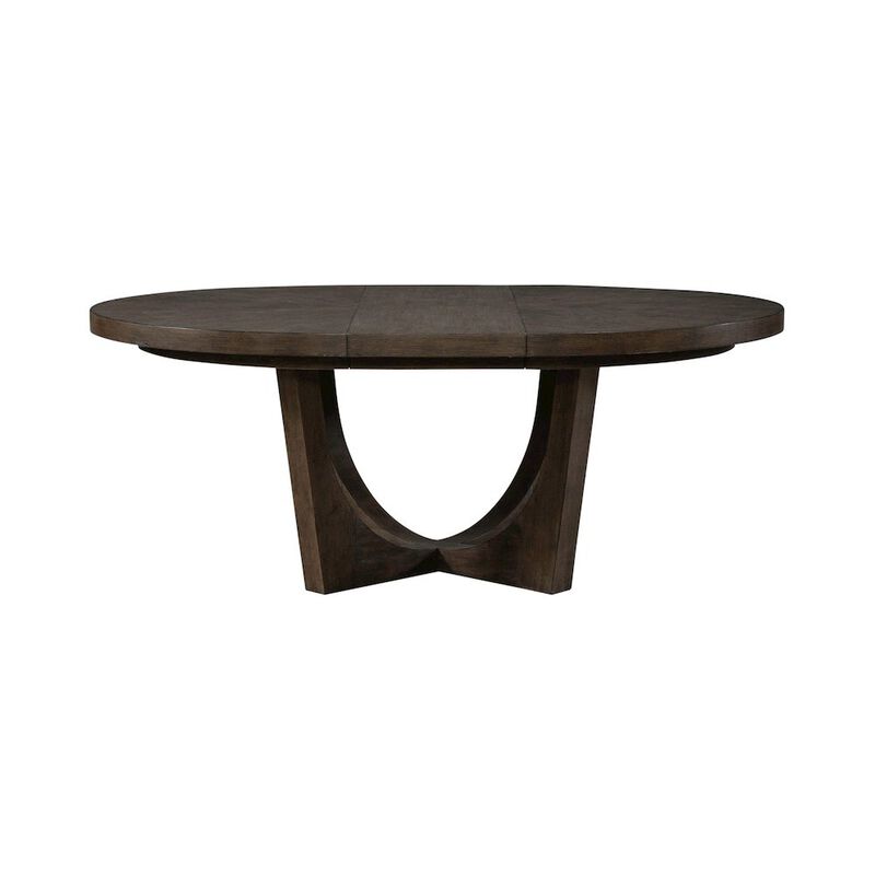Liberty Furniture Cascade Pedestal Table for Dining Room with Removable Leaf - Satin Espresso Oak image number 1