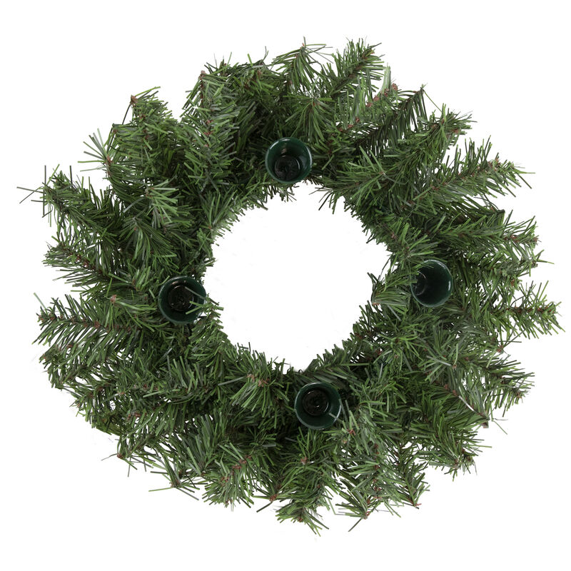 12" Two-Tone Pine Artificial Christmas Advent Candle Wreath image number 3