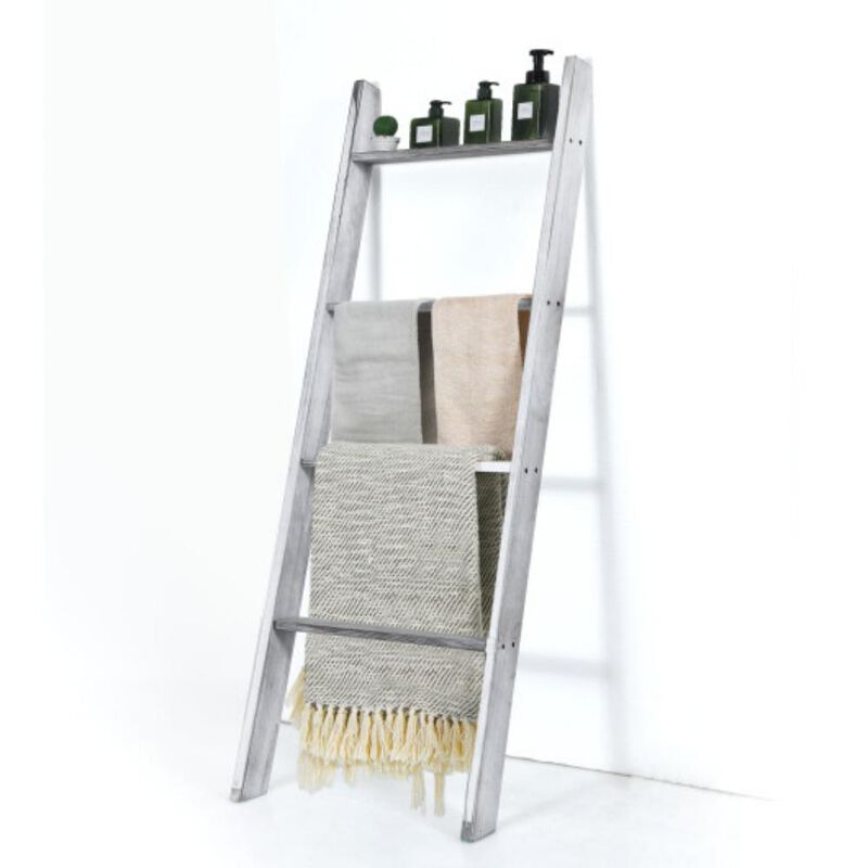 4-Tier Wall Leaning Ladder Shelf Stand