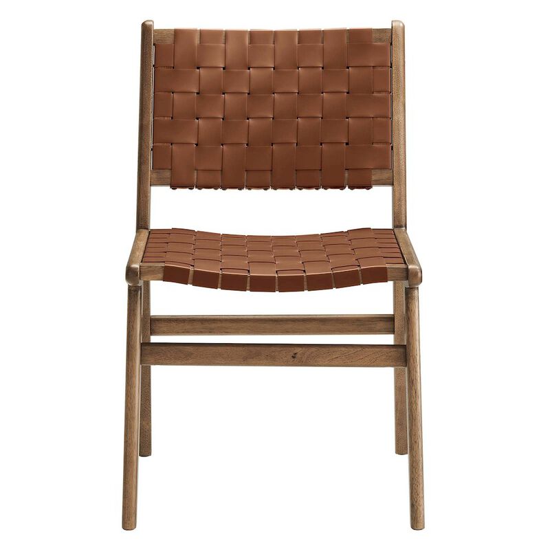 Saoirse Leather Wood Dining Side Chair Set of 2 image number 5