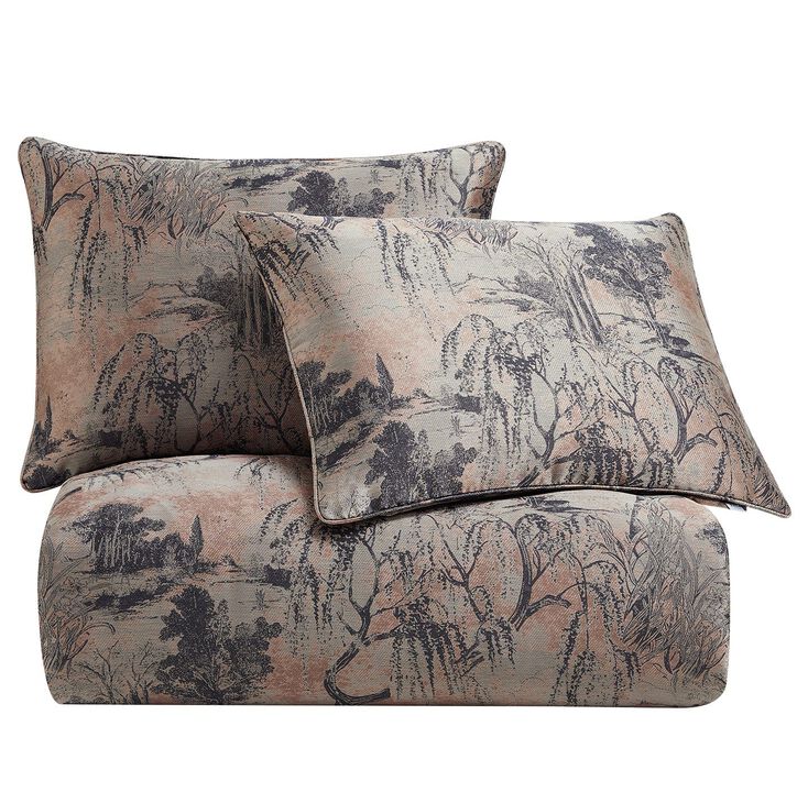 Pastoral Jacquard Rose Gold Queen Comforter Set