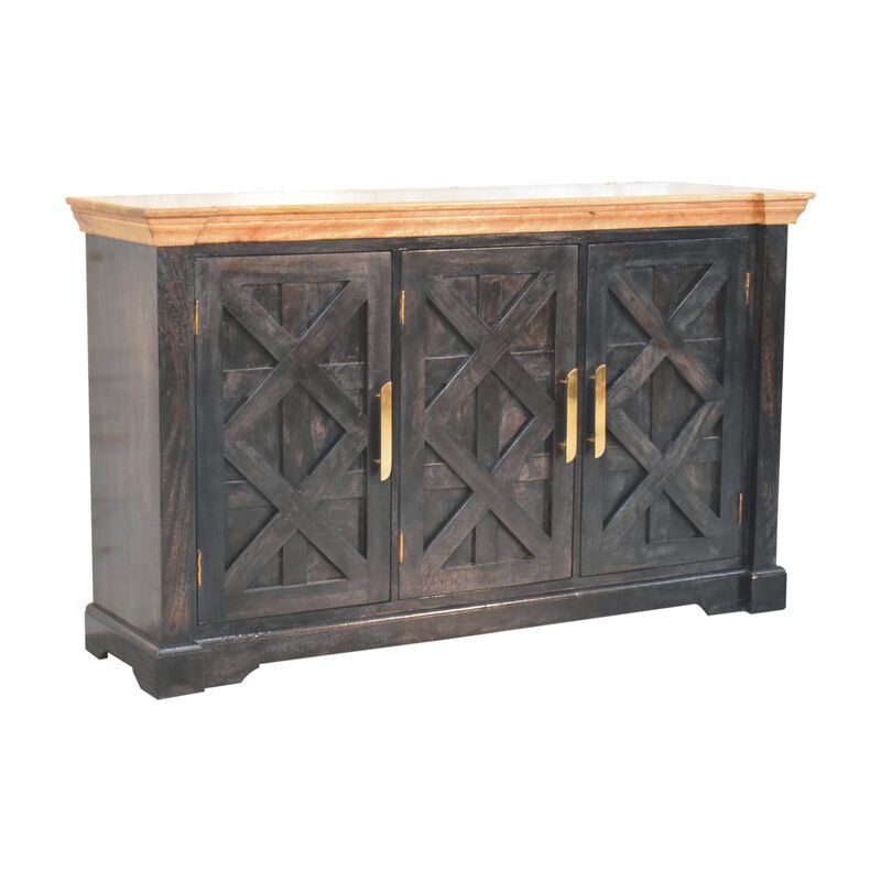 Artisan Furniture Solid Wood Regal Ash Black Rustic Sideboard