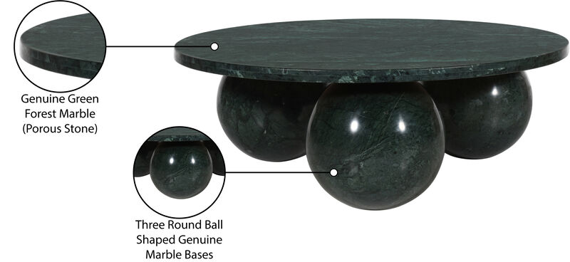 Meridian Furniture Spherical Green Forest Coffee Table