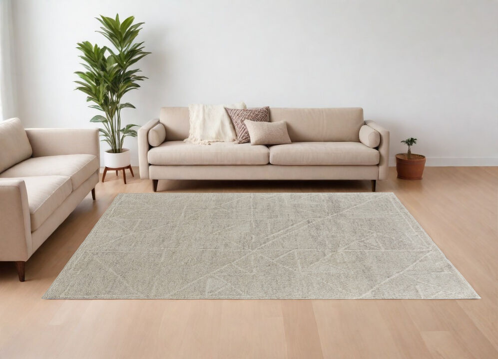 HomeRoots Wool Hand Knotted Area Rug
