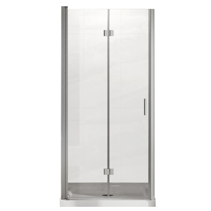 Adjustable Pivot Shower Door with Dual Magnetic Closure and 5-Layer Base