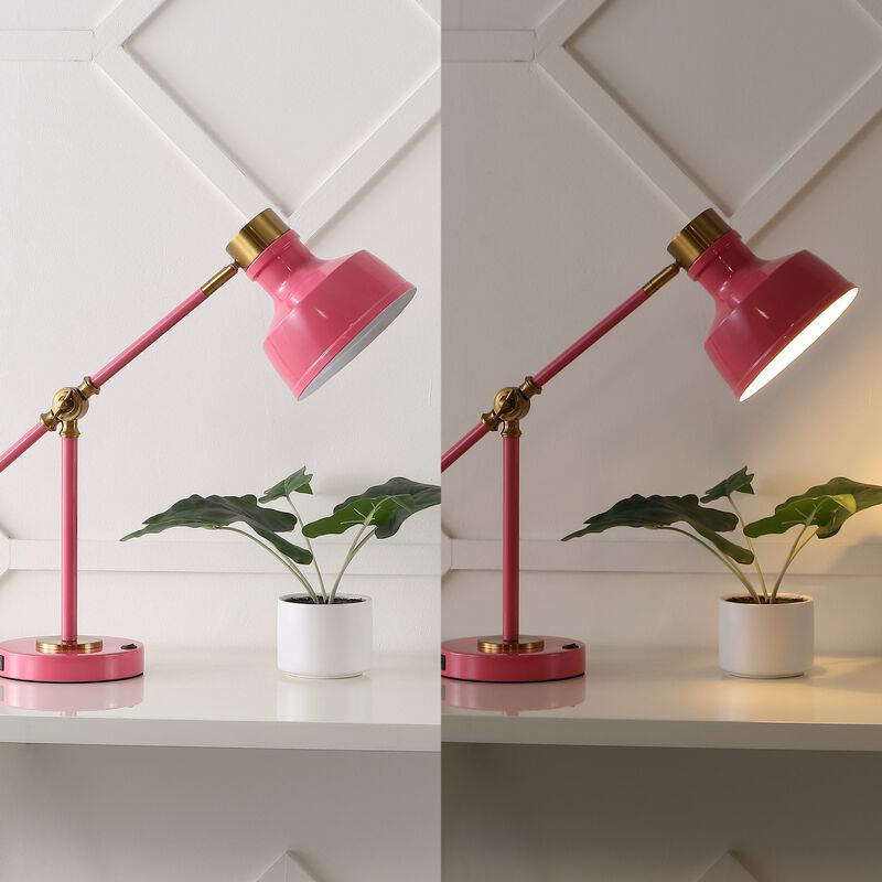 Allegra Classic Farmhouse Adjustable Cantilever LED Task Lamp with USB Charging Port