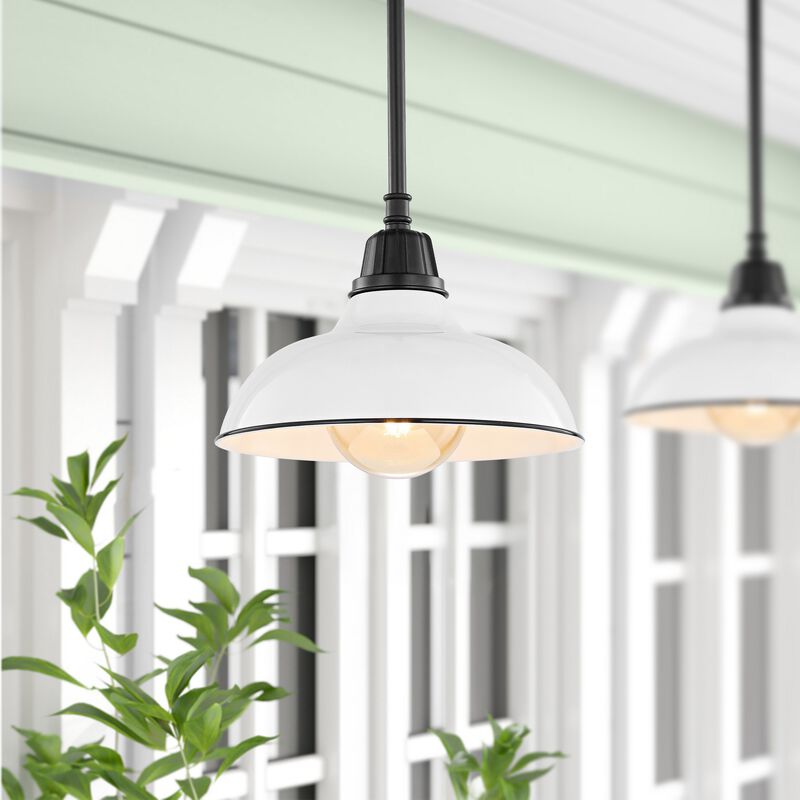 Jasper Farmhouse Industrial Indoor/Outdoor Iron LED Pendant